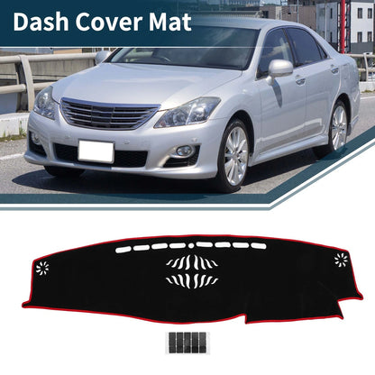 Dash Cover Mat 1 x with Sticker Black Red for TOYOTA CROWN (2012–2018)