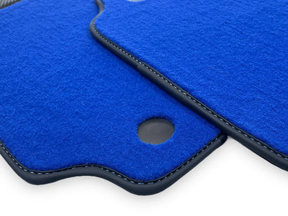 Blue Floor Mats for Ferrari 488 GTB (2015-2022) - AutoWin Brand with Carbon Fiber