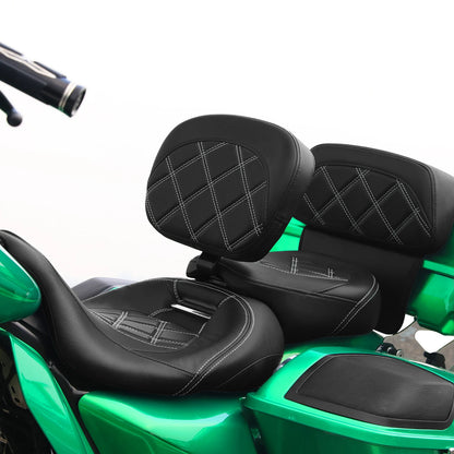 Front Rider Driver Backrest Pad for Harley Touring Road Glide (2009-2023)