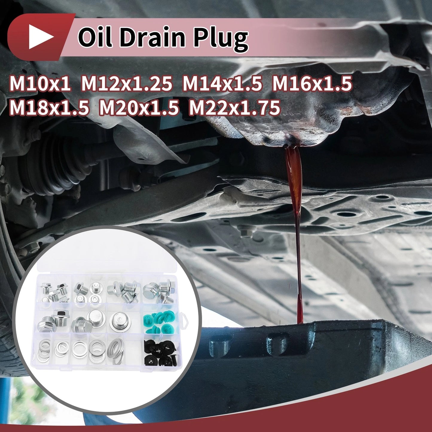 Engine Oil Drain Plugs with Gasket M10x1 M14x1.5 for Car Motorcycle Boat