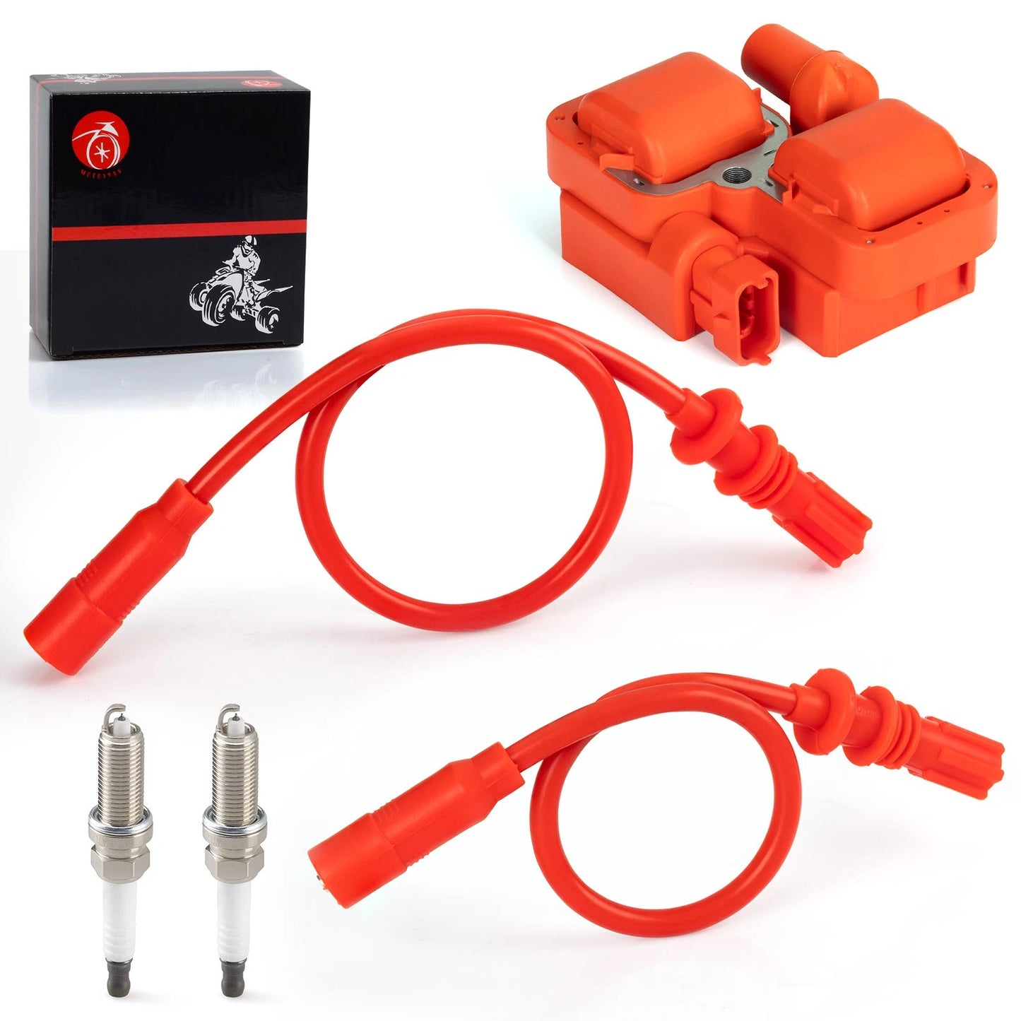 Ignition Coil and Spark Plug w/Wire Cap for Polaris Scrambler 1000 (2014–2024)