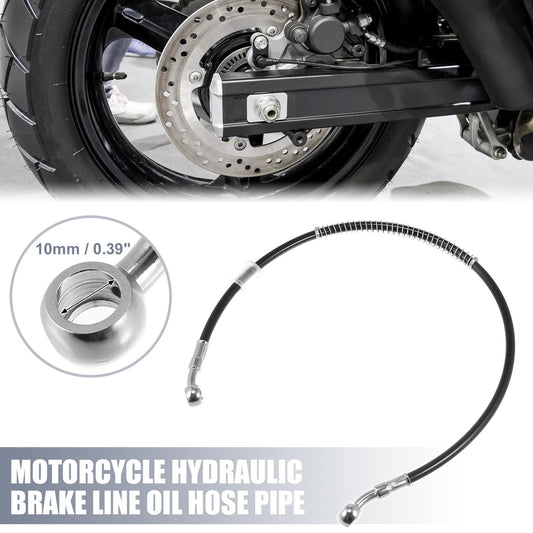 Oil Hose Pipe 23.62" 10mm Hydraulic Brake Line Black for Motorcycle