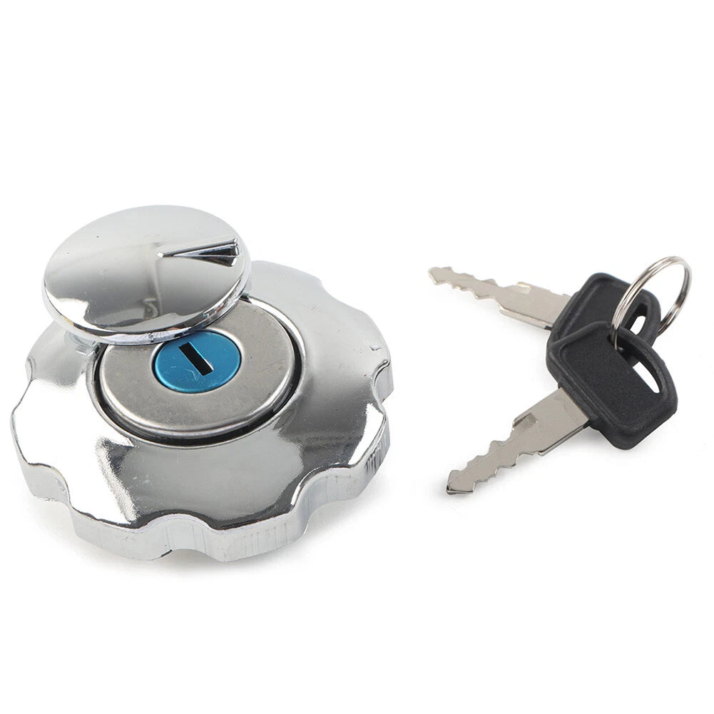 Gas Fuel Tank Cap Cover Locking W/ 2 Keys for Motorcycle Motorbike ATV