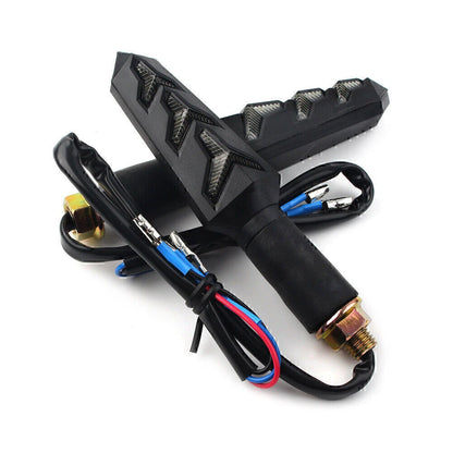 10mm Motorcycle Black LED Amber Turn Signal Lights for Universal Models