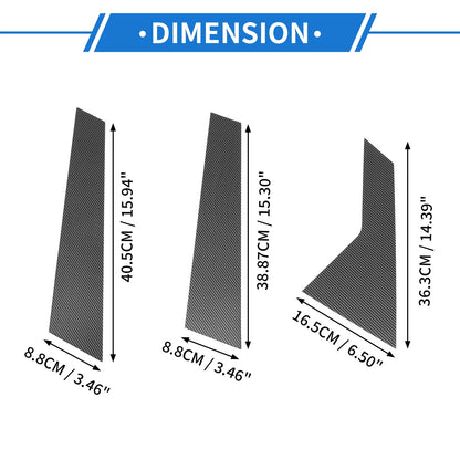 6 Pcs Door Pillar Window Trim for KIA K5 (2021-2023) Carbon Fiber Black