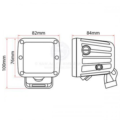 Marine Grade LED Work Light 9-32V 3200 Lumen Super Tough with 5m Lead