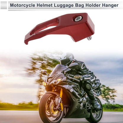 Square Aluminum Alloy Motorcycle Hanging Hook Red 78mm Length