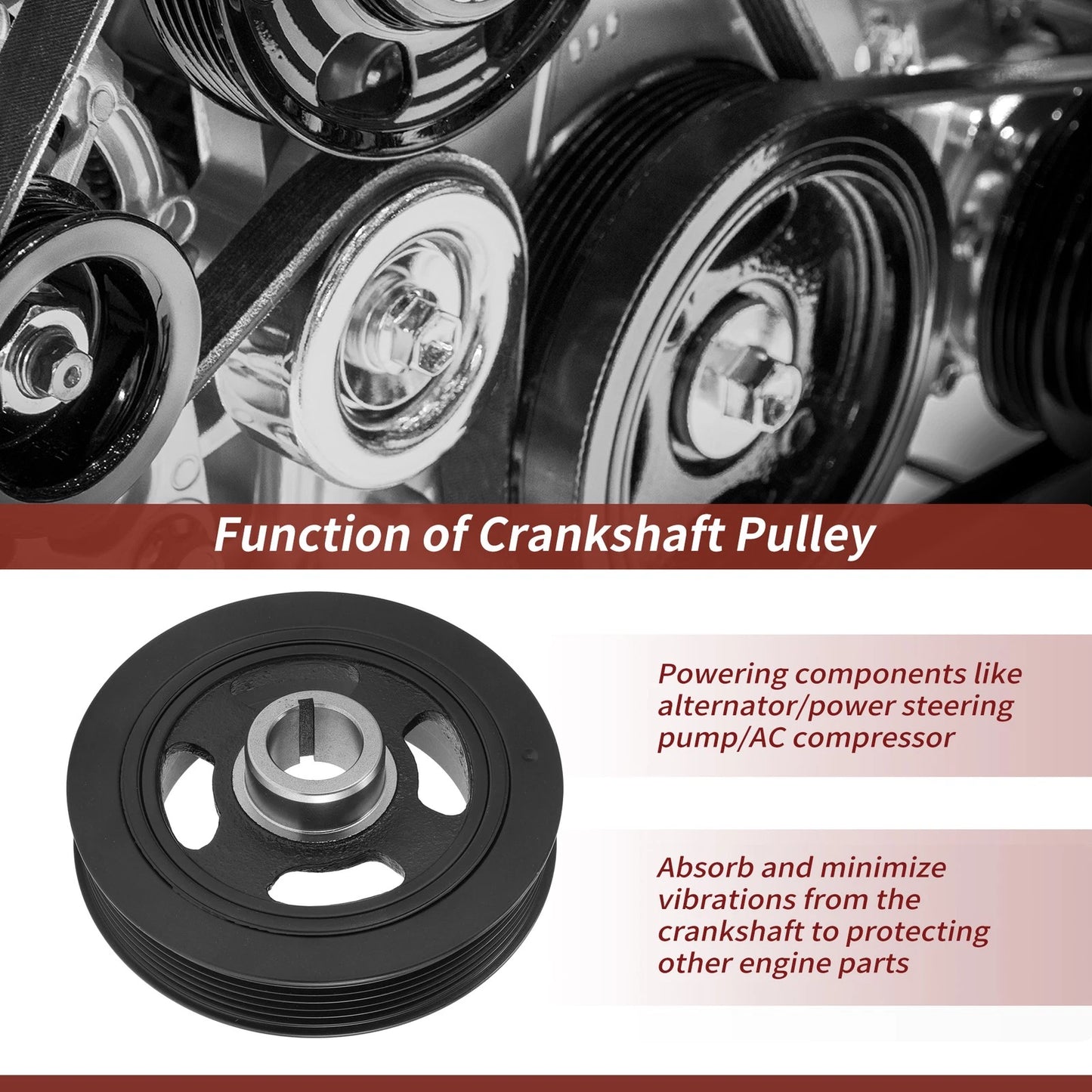 Harmonic Balancer Crankshaft Pulley for Toyota Corolla Matrix (2003–2013)