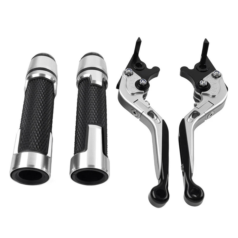 Silver Extendable Brake Clutch Levers & Handlebar Grips for BMW C650GT (2012-2018)