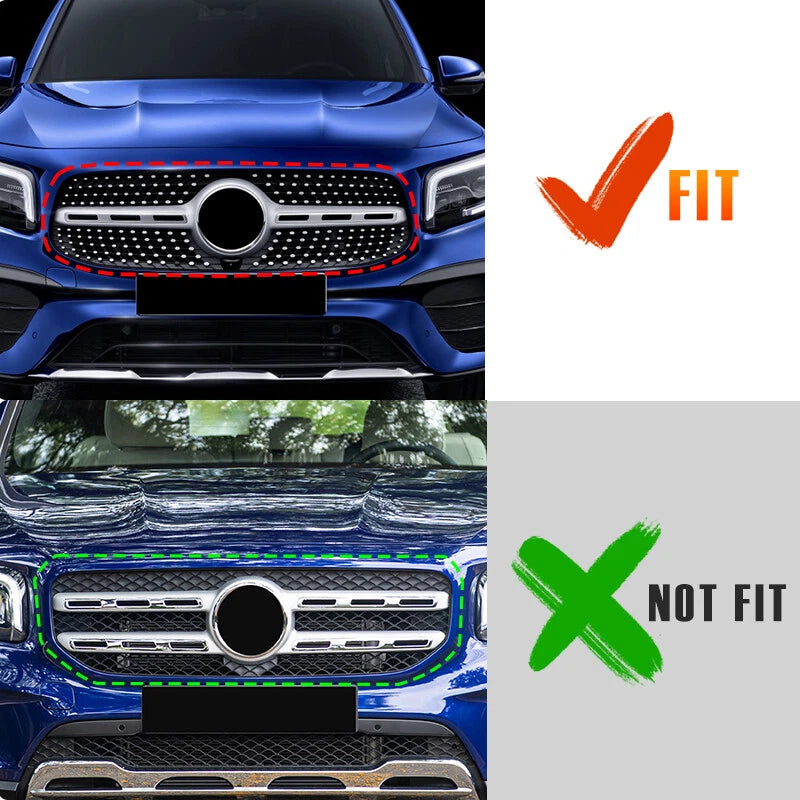 Front Grille GT Style for Mercedes Benz GLB X247 GLB250 2020-2024 Glossy Black