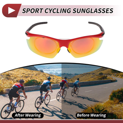 Motorcycle Riding Goggles Red Lens Black Red Frame Tri-acetel Cellulose