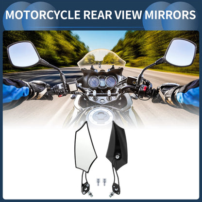 M8/M10 Rear View Mirror Handlebar Mirrors Black Plastic for Motorcycle
