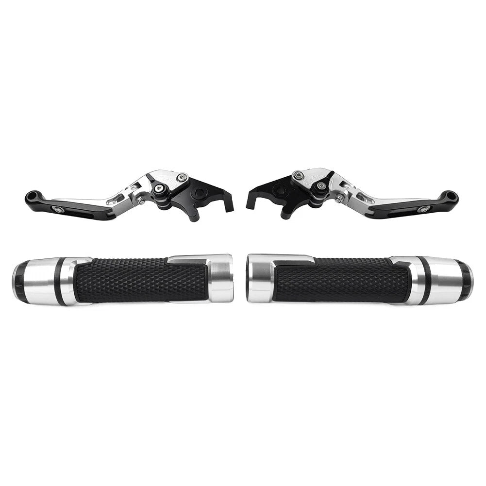 Silver Extendable Brake Clutch Lever Grip Set for BMW F800R (2009-2018)