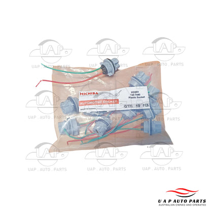 7440 Wedge Stop Light Bulb Socket Harness Connector for T20 () x10 pcs