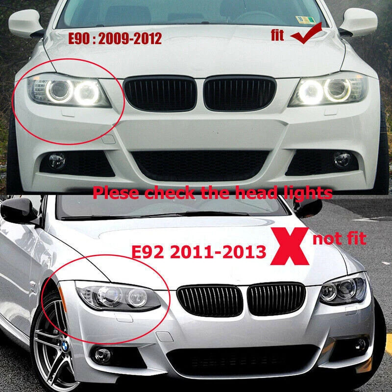 Front Bumper Kidney Grille for BMW E90 E91 3 Series Glossy Black (2008-2011)