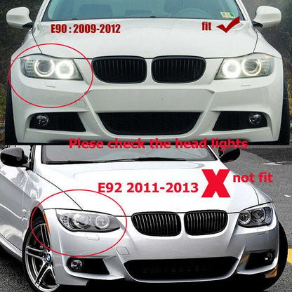 Front Bumper Kidney Grille for BMW E90 E91 3 Series Glossy Black (2008-2011)