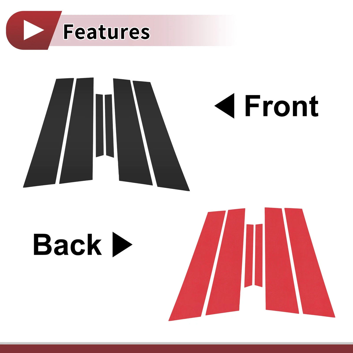 Door Pillar Window Trim for Ford Mercury Milan 2010-2012 Black