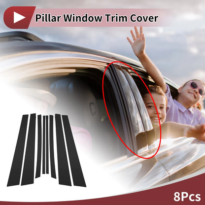 Door Pillar Window Trim for Toyota RAV4 2001-2005 Black Front & Rear