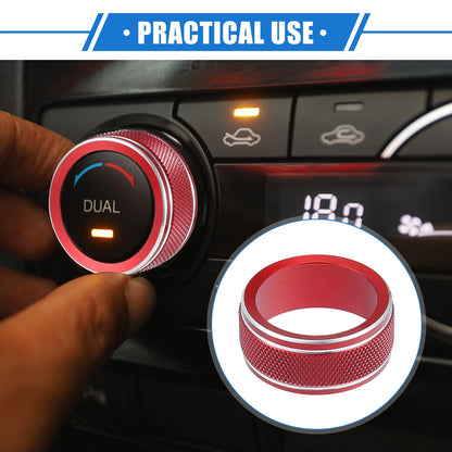 Car AC Climate Control Knob Rings for Toyota Camry (2021-2023) Red