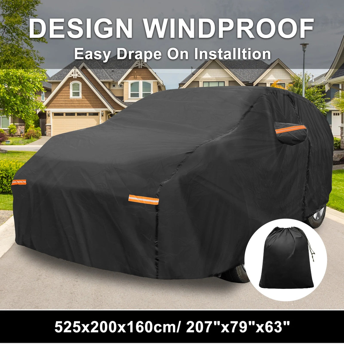 Waterproof Car Cover for Toyota Sienna (210D-PU, Black)