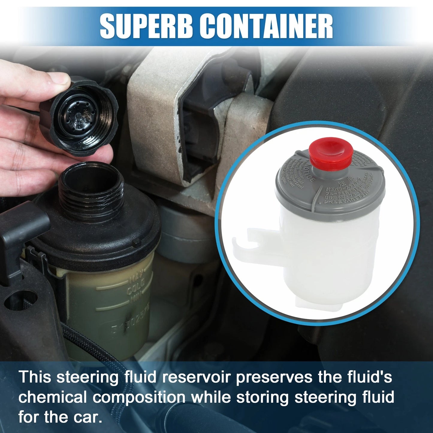 Power Steering Reservoir for Honda CR-V 2002-2006 (2 x Covers)
