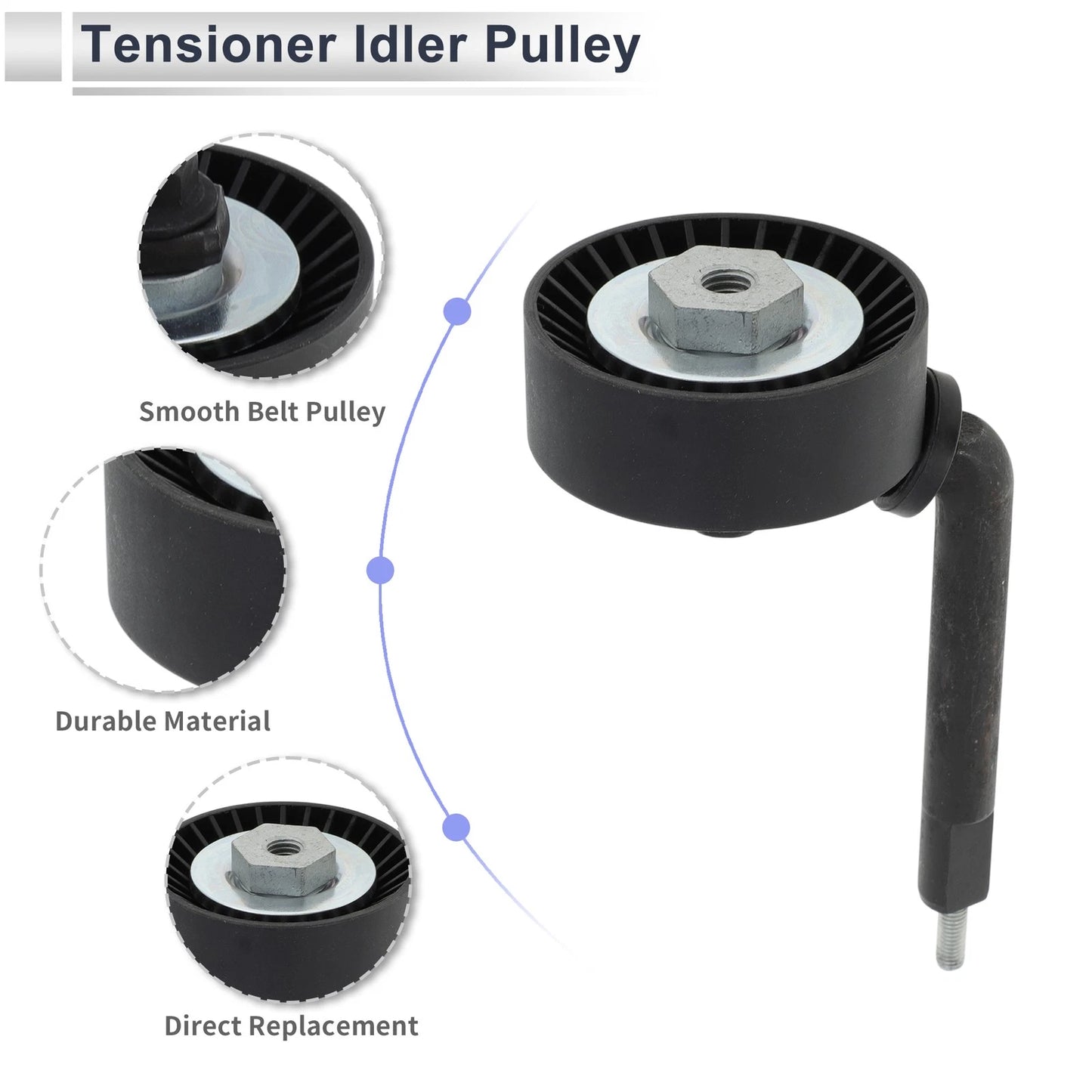 Drive Belt Idler Pulley for BMW 5 Series (2002-2010) Black 1 x Piece