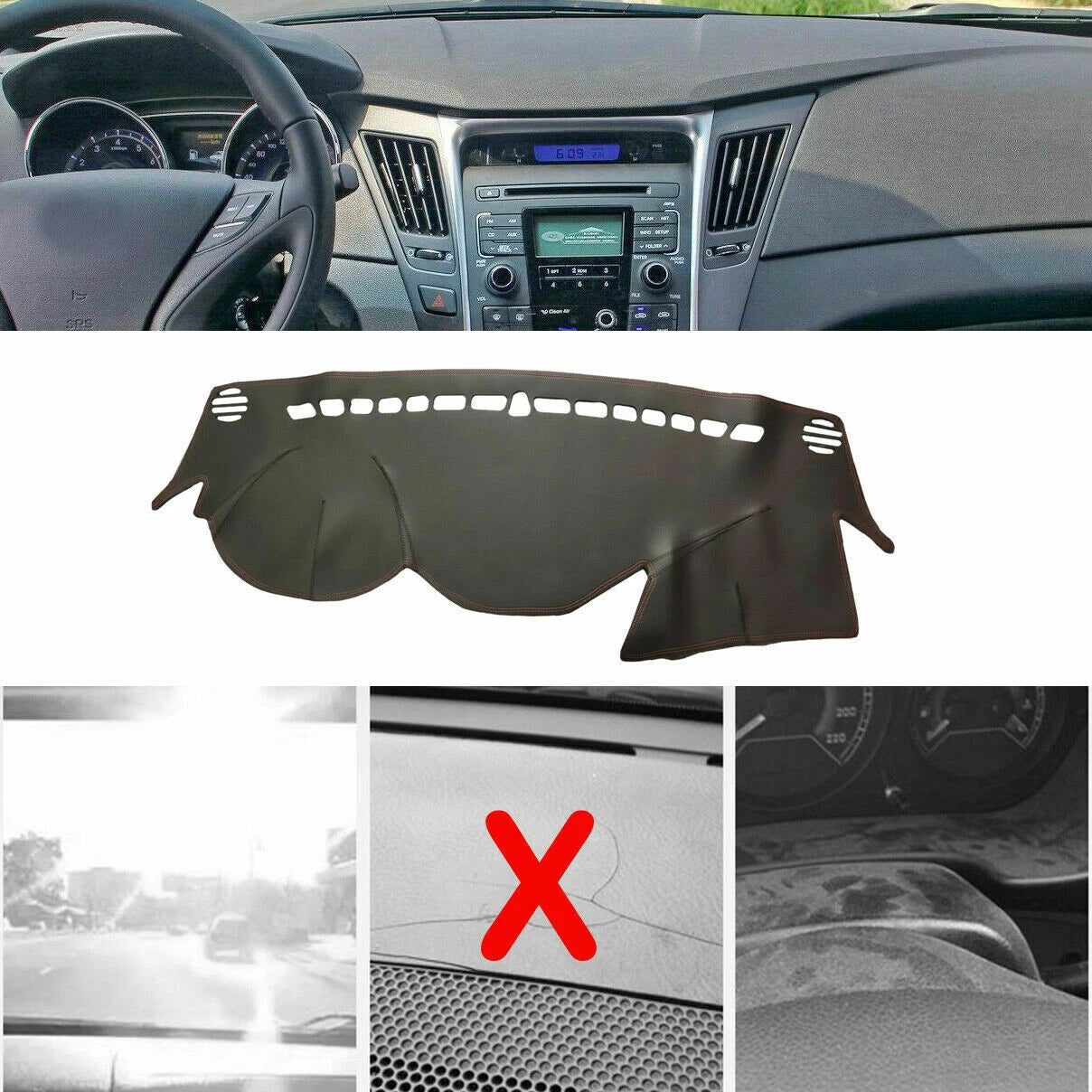Dashboard Pad Cover Protector Mat for Hyundai Sonata (2011–2014)