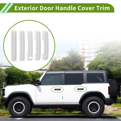 Exterior Door Handle Cover Trim for Ford Bronco (2021-2025) White ABS 1 Set