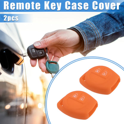 Car Remote Key Fob Case Protectors for Suzuki 2 Button Silicone Orange