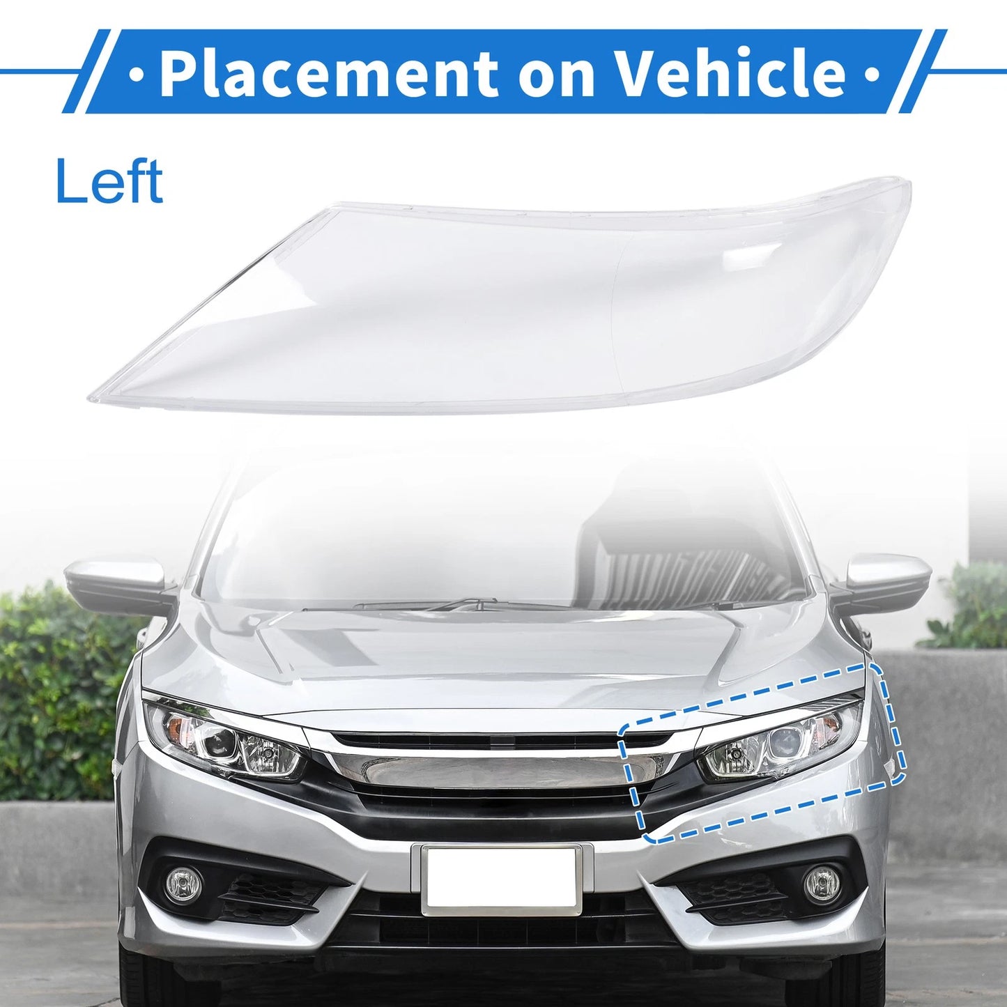 Front Left Headlight Lens Cover for Kia Sorento (2009-2012)