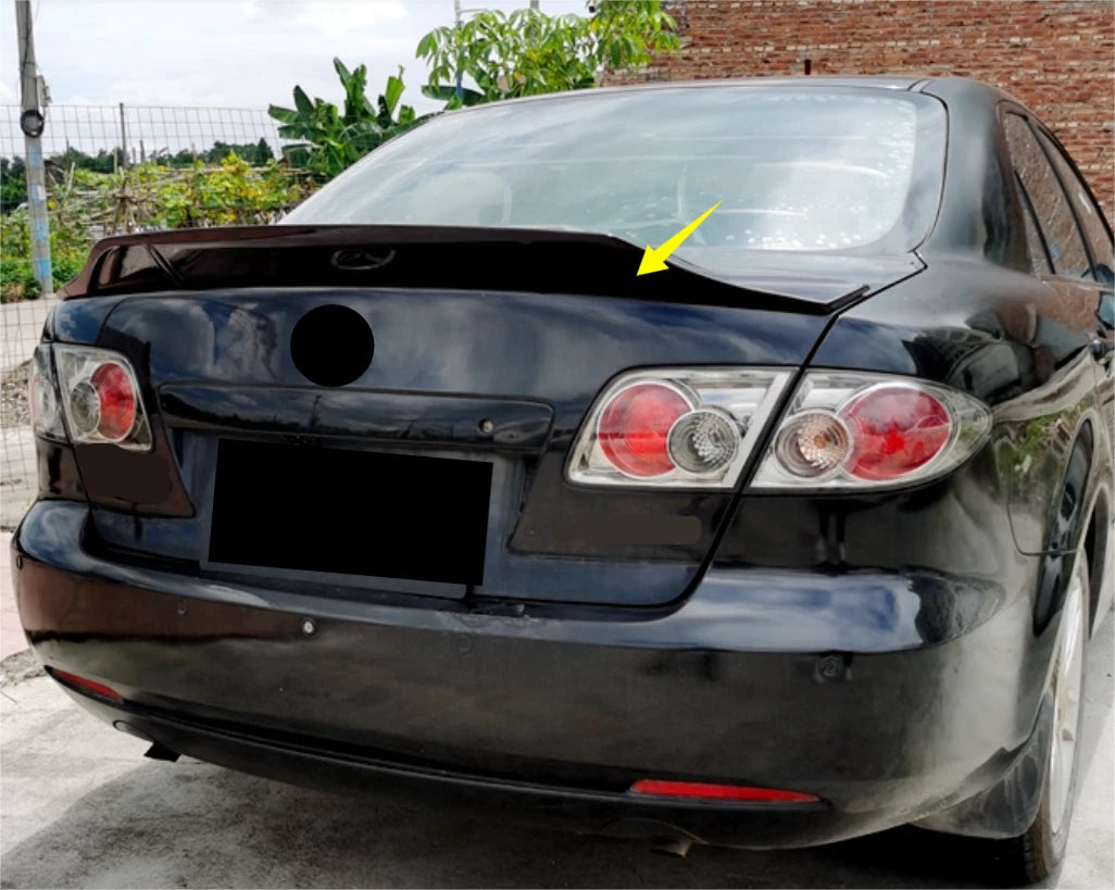 Trunk Rear R Style Spoiler Wing for Mazda 6 Sedan 2003-2008 Glossy Black
