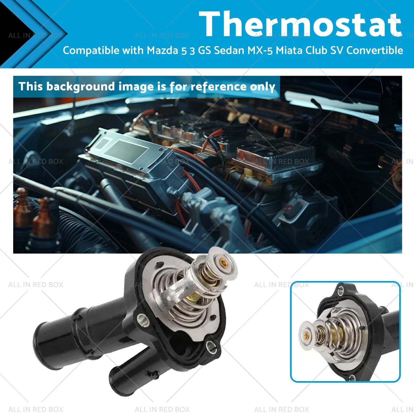 Thermostat for Mazda 5 3 GS Sedan MX-5 Miata Club SV Convertible (2007-2009)