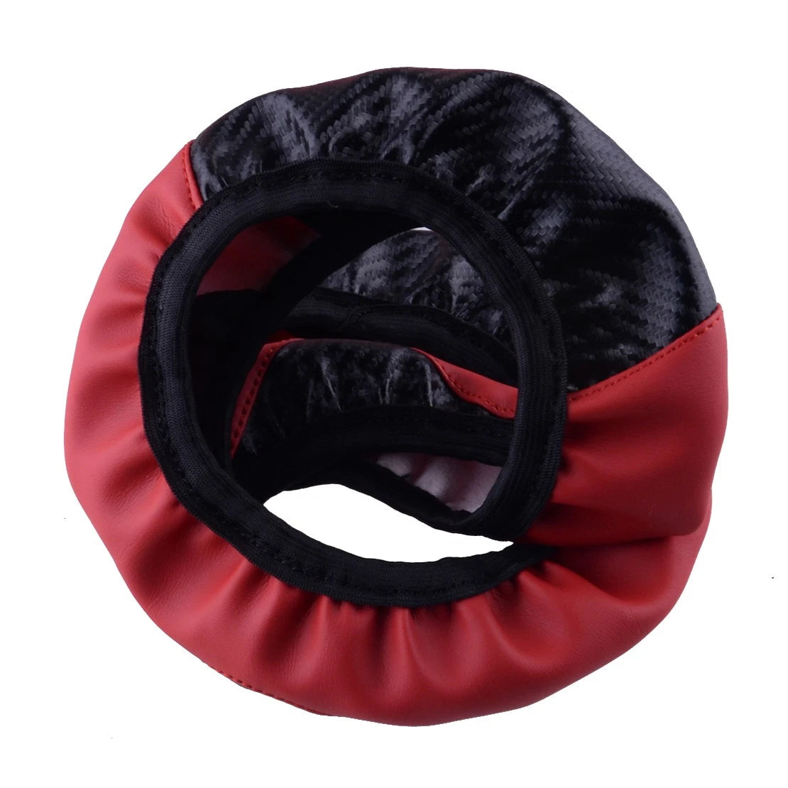 15" Black Leather Steering Wheel Cover for Universal Cars