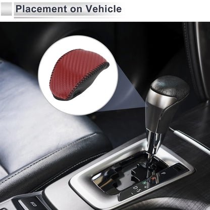 Car Gear Shift Knob Cover Red Carbon Fiber Black Red for Toyota RAV4 (2019–2024)