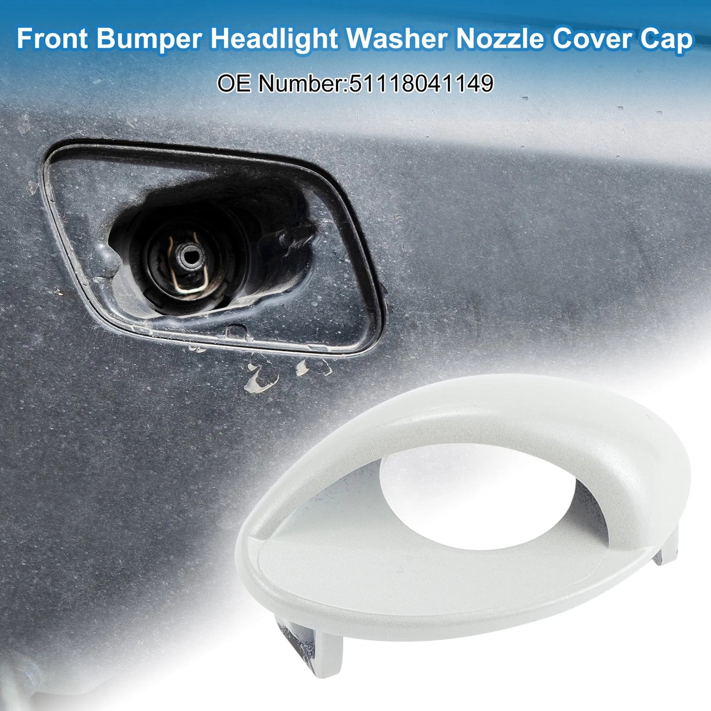 Bumper Headlight Washer Nozzle Cover for BMW M3 (2008-2013) - White