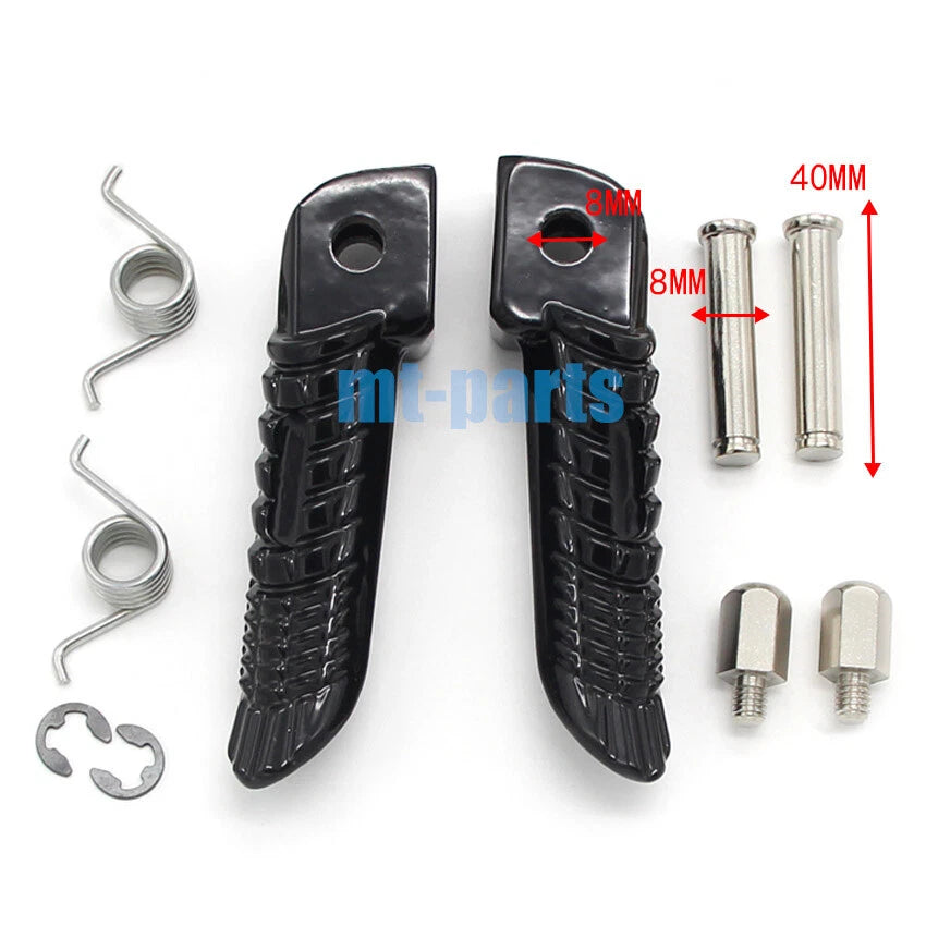 Black Front Footrest Pegs for Suzuki GSX-R1000 GSXR1000 (2005-2018)