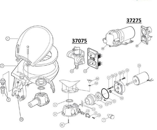 Jabsco Toilet Service Kit for 37045/37245