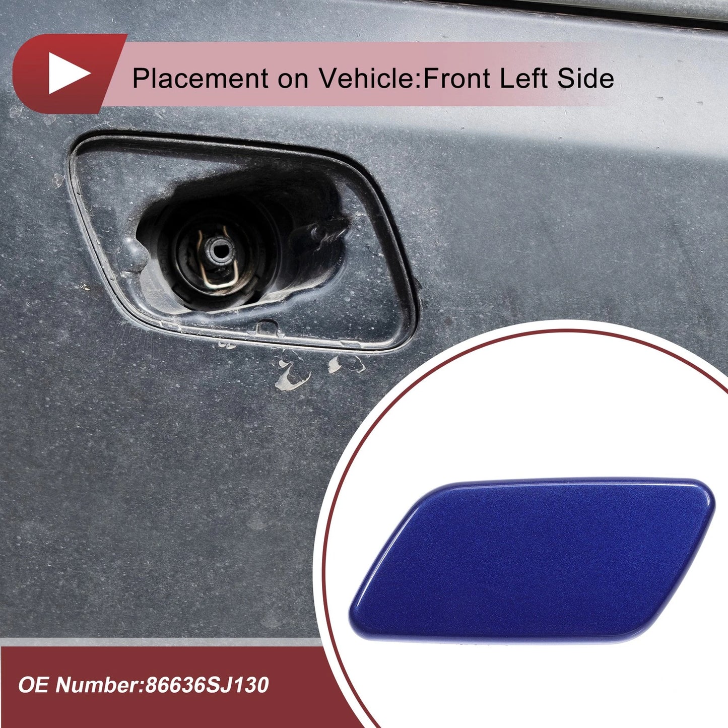 Front Left Washer Nozzle Cover for Subaru Forester (2018-2021) Blue