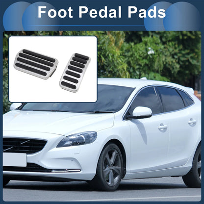 Automatic Footrest Pedals Cover Set for Volvo V40 (2013-2019) Silver Tone