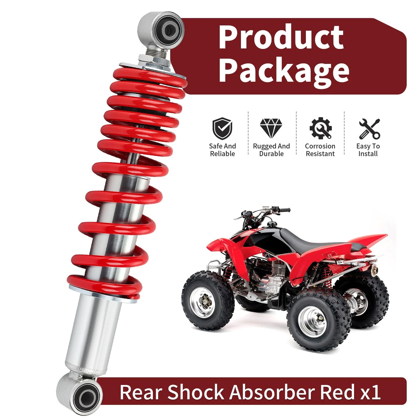 Rear Shock Absorber Red for Yamaha Blaster YFS200 1988-2006