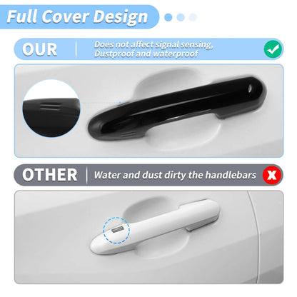 Door Handle Cover Protector for Toyota Rav4 Highlander (2020-2024) Glossy Black