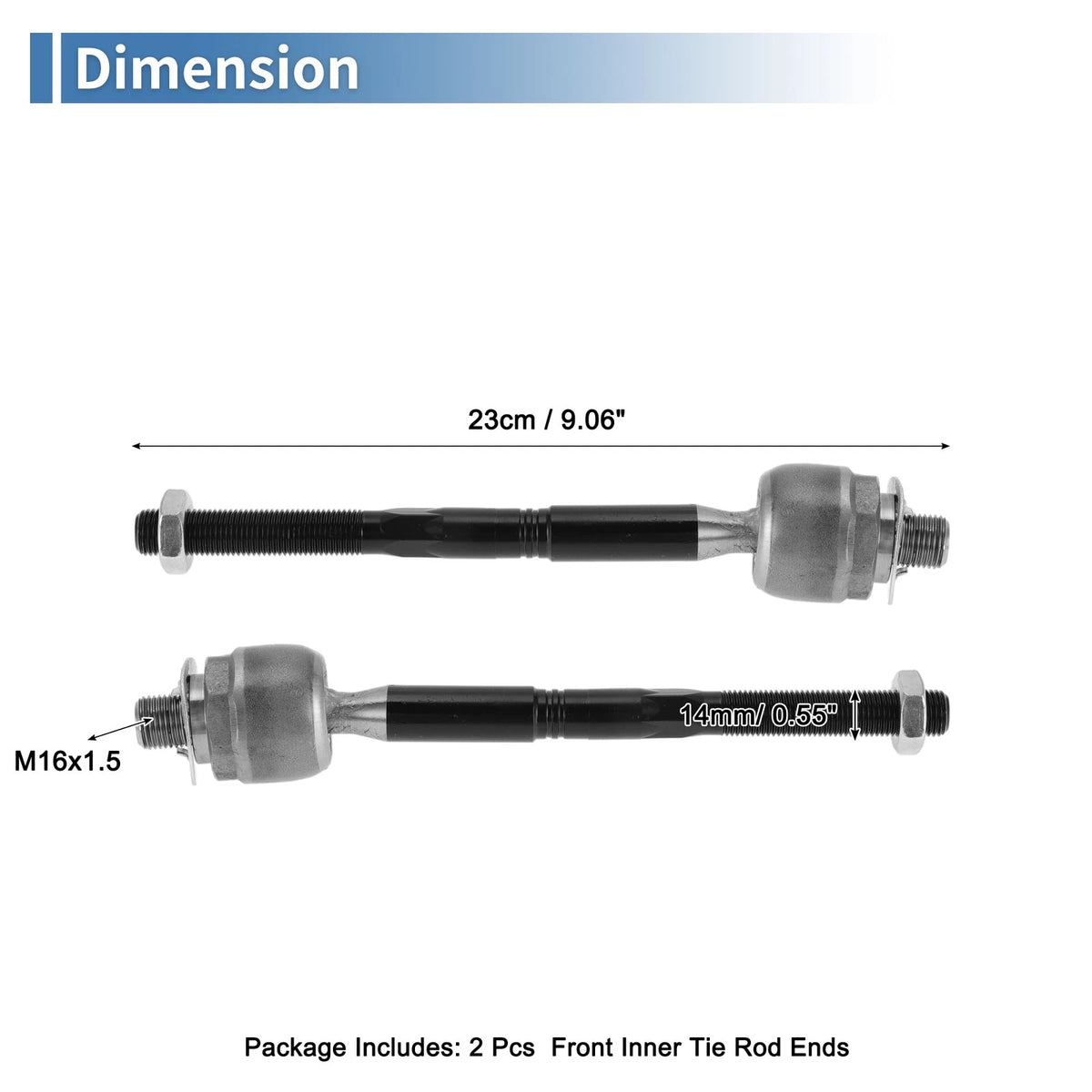 2 x Front Inner Tie Rod End Links for Ford Fusion Edge Lincoln Nautilus MKZ