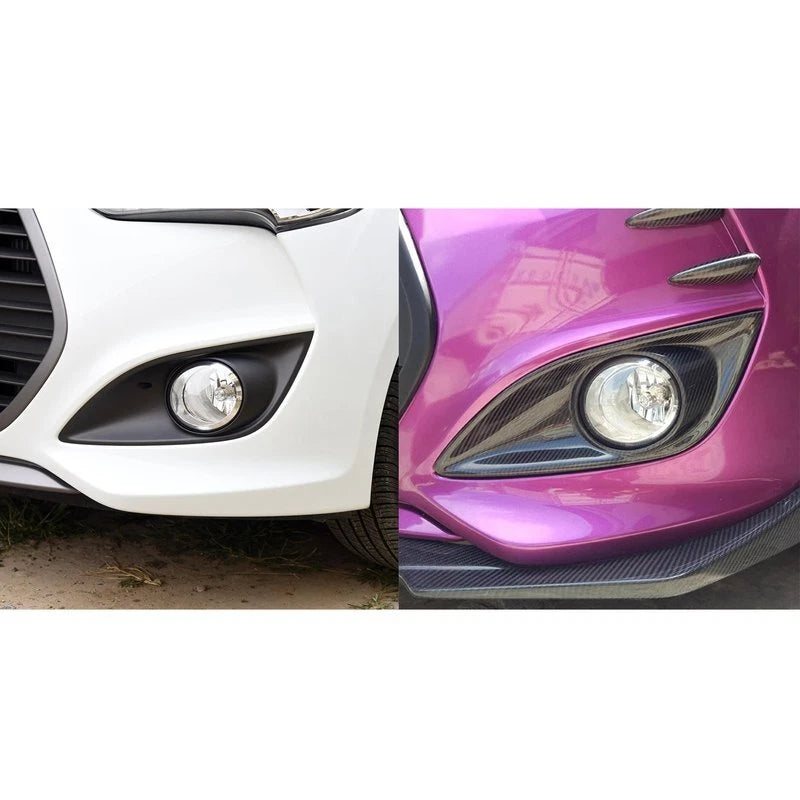 Real Carbon Fiber Front Bumper Fog Light Cover For Hyundai Veloster Turbo 12-17