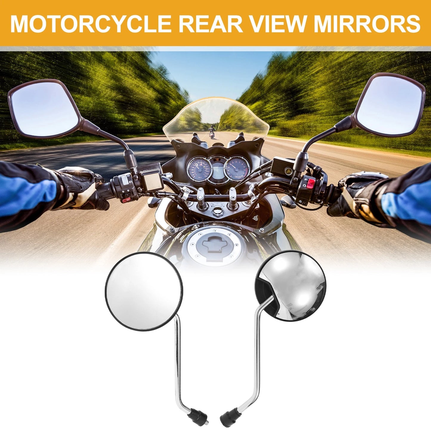 Rear View Mirrors / Pair for M8 Motorcycle