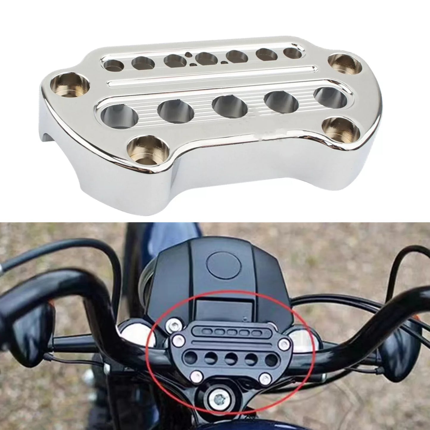 Handlebar Riser Clamp for Harley XL883/1200/48/FatBob (2004-2023)