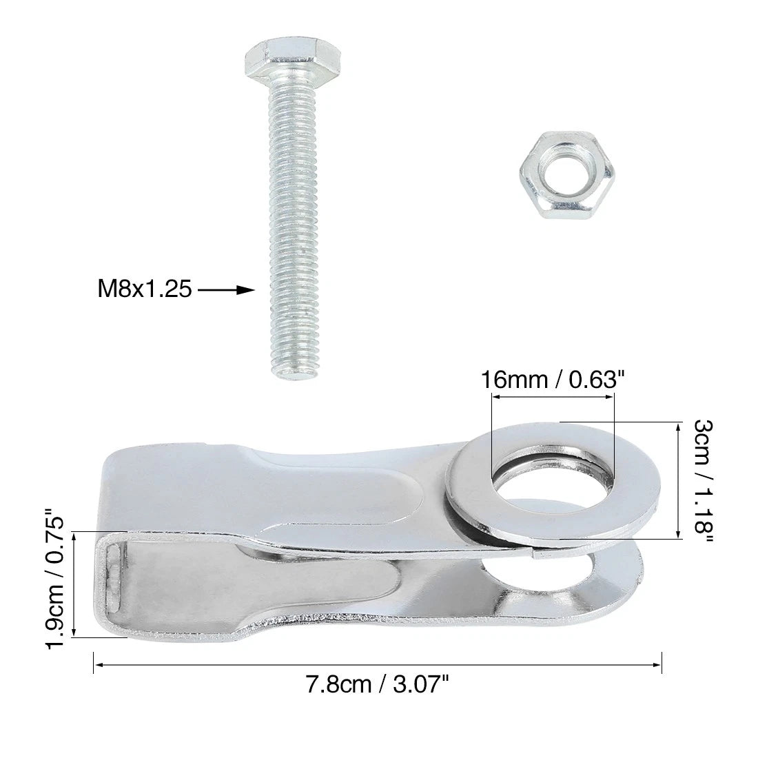Pair 16mm Metal Motorcycle Chain Axle Adjuster Tensioner for Suzuki GS125 GN125