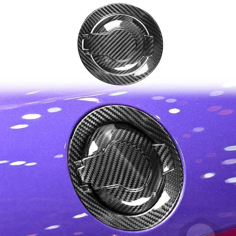 100% Carbon Fiber Fuel Tank Cap Gas Filler Cover Trim for Dodge Challenger 09-20