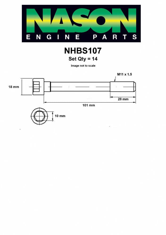 Cylinder head bolt set for Nissan Skyline R31/R32 2.0L RB20 (1984–1993)