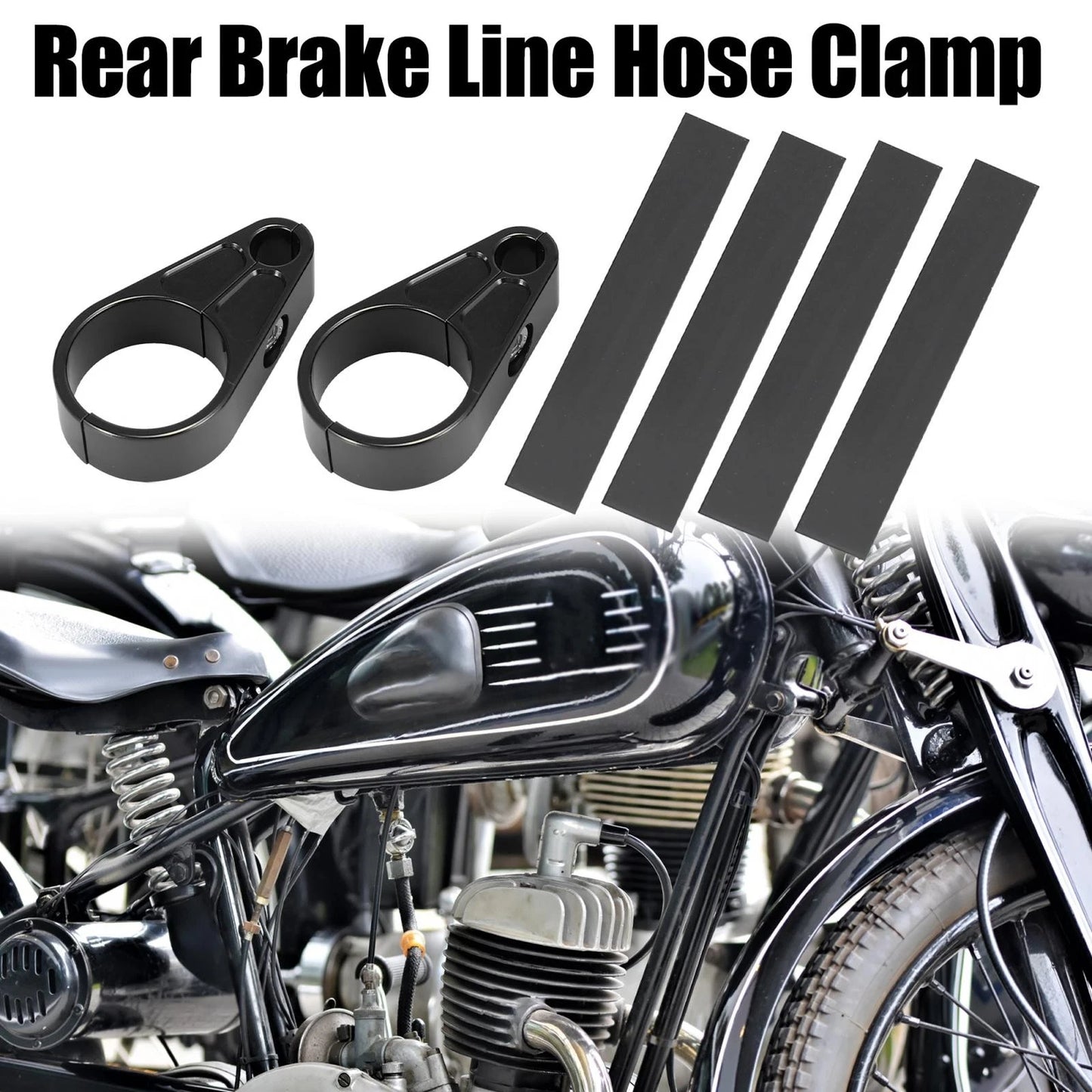 2 x Rear Brake Line Hose Clamp for Harley Motorcycle