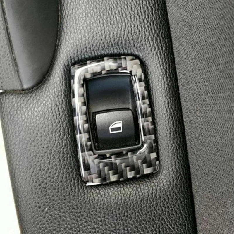 Carbon Fiber Window Lift Switch Button Cover for BMW M3 E92 E90 (2007-2013)